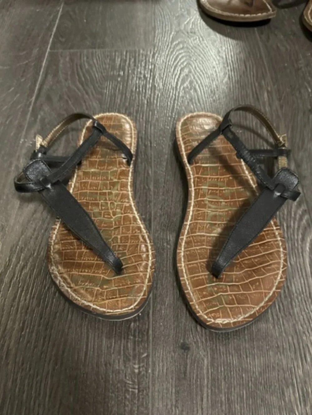 Sam Edelman Black Gigi Sandals, sz 6.5 - Picture 2 of 5